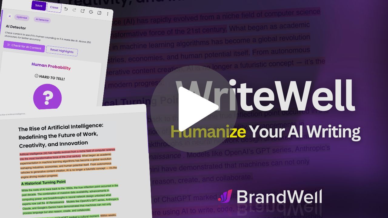 WriteWell Video - Humanize Your AI Writing