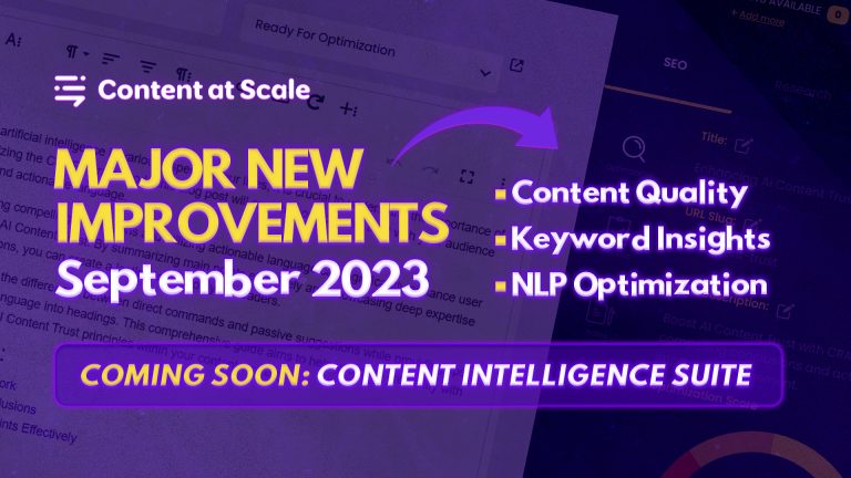 content at scale improvements