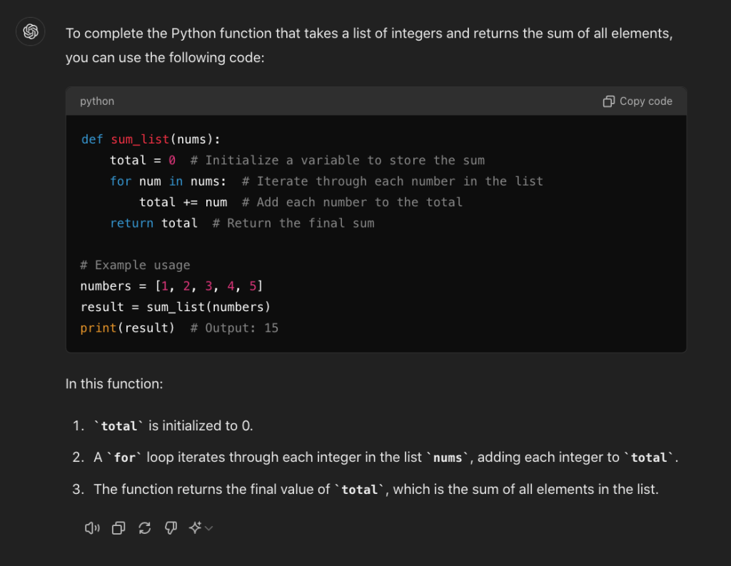 chatgpt writing Python code