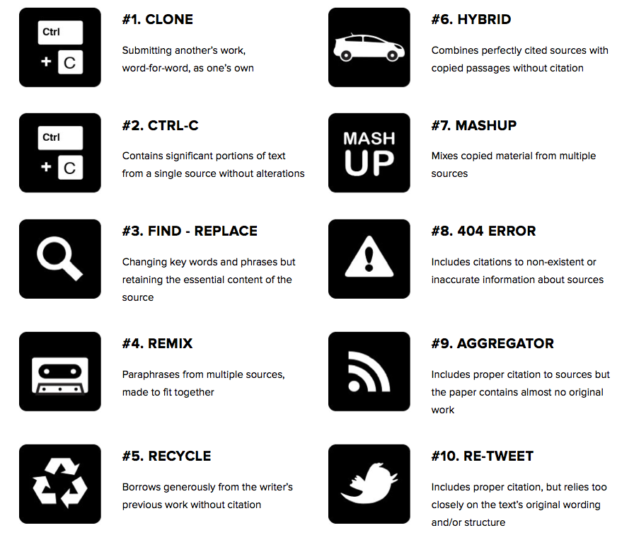 types of plagiarism