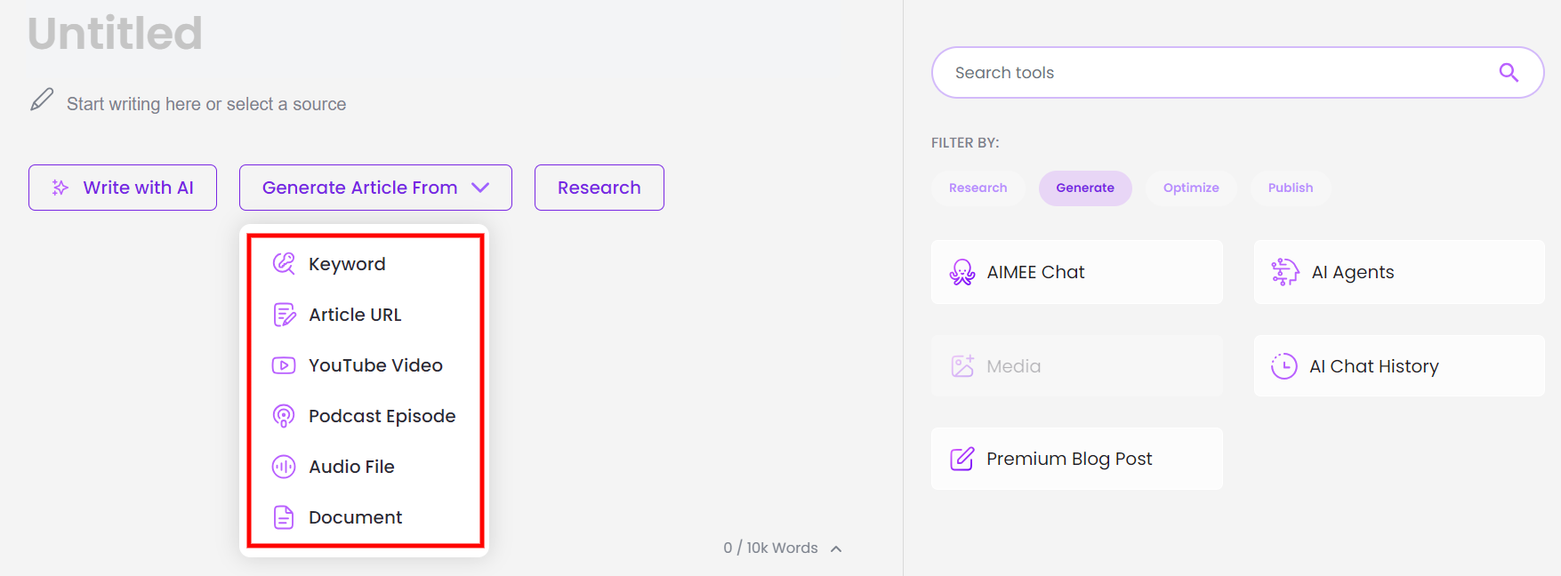 article source content at scale