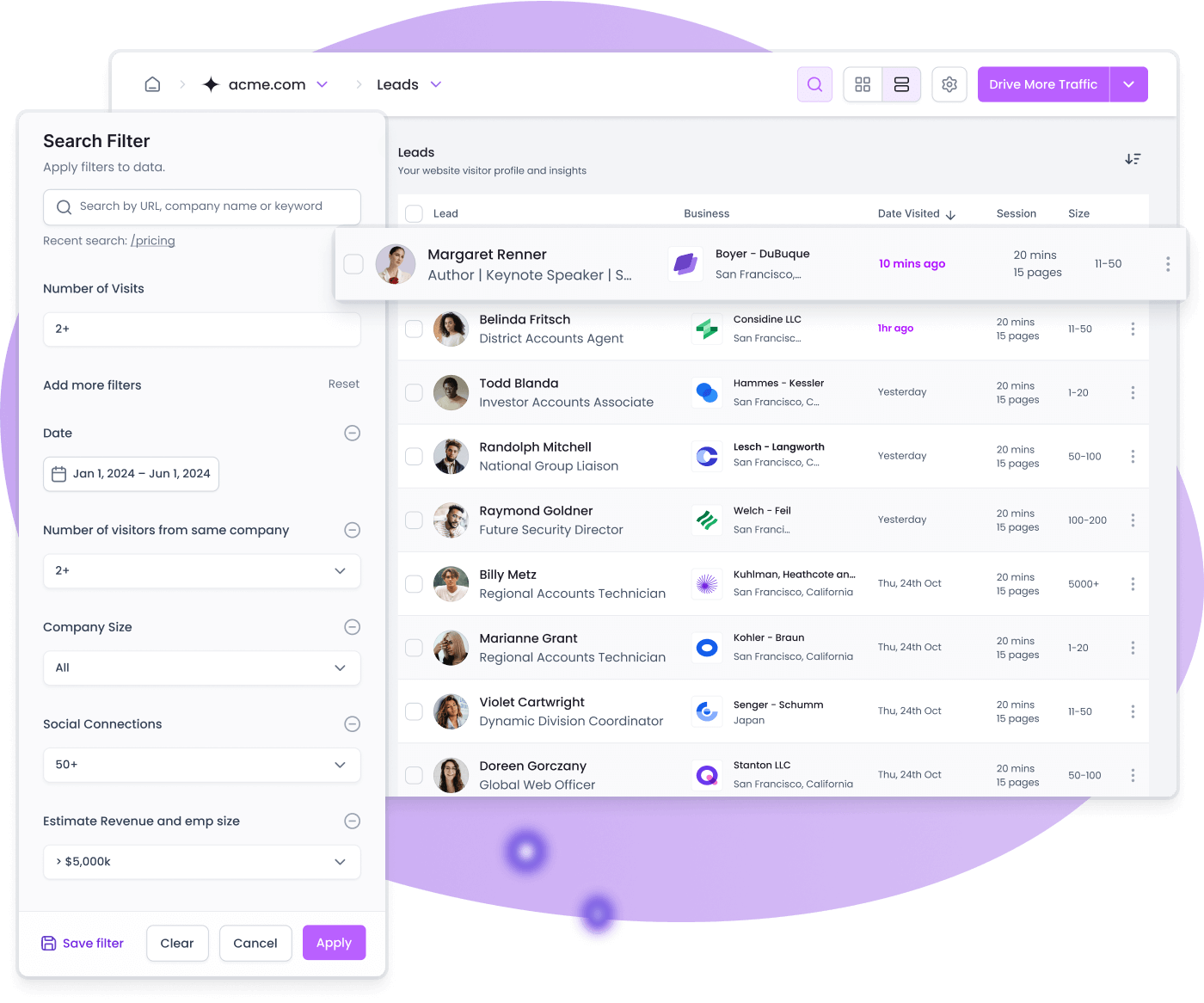 Building a Sales Outreach Cadence from Visitor Insights from Traffic ID